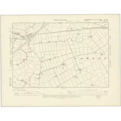 1900 Map of Cambridgeshire XIII.SW, 1903 Print