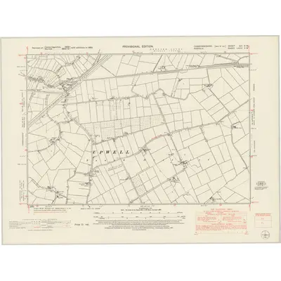 1950 Map of Cambridgeshire XIII.SW, 1953 Print