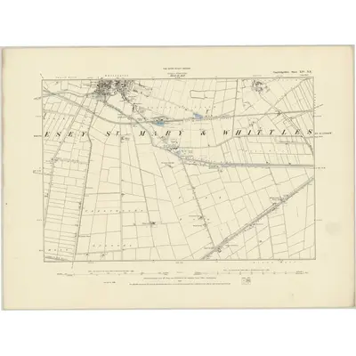 1886 Map of Cambridgeshire XIV.NE, 1887 Print