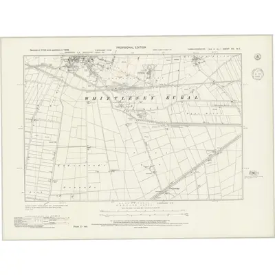 1938 Map of Cambridgeshire XIV.NE, 1945 Print
