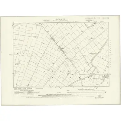 1924 Map of Cambridgeshire XIX.NE, 1927 Print