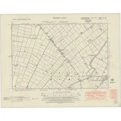 1950 Map of Cambridgeshire XIX.NE, 1952 Print