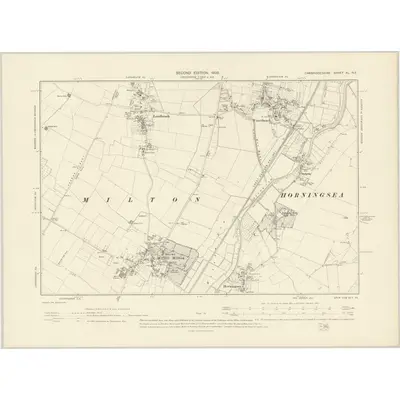 1901 Map of Cambridgeshire XL.NE, 1903 Print