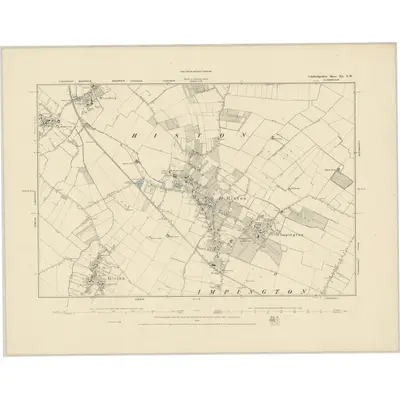 1886 Map of Cambridgeshire XL.NW