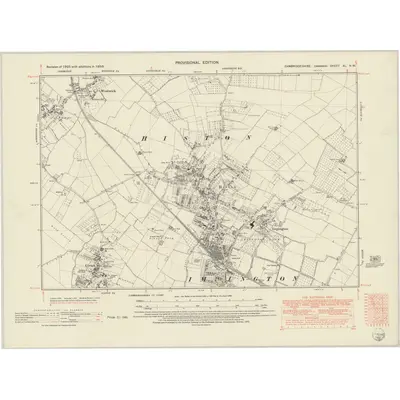 1950 Map of Cambridgeshire XL.NW, 1952 Print