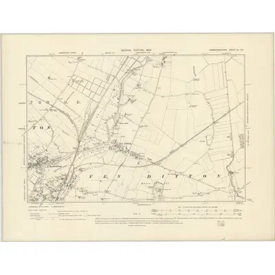 1901 Map of Cambridgeshire XL.SE, 1904 Print