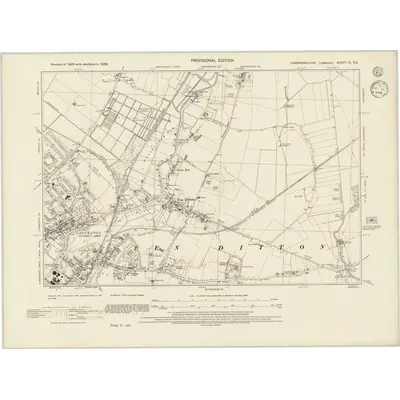 1938 Map of Cambridgeshire XL.SE, 1945 Print