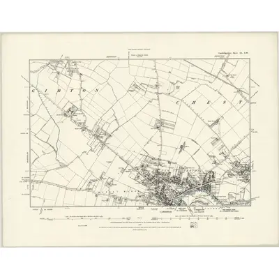 1886 Map of Cambridgeshire XL.SW, 1888 Print