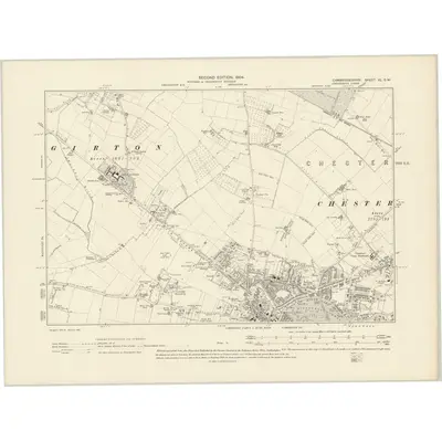 1901 Map of Cambridgeshire XL.SW, 1904 Print