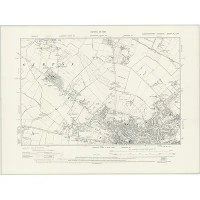 1925 Map of Cambridgeshire XL.SW, 1927 Print