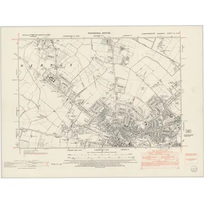 1950 Map of Cambridgeshire XL.SW, 1952 Print