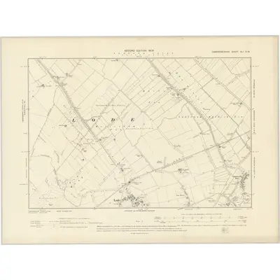 1901 Map of Cambridgeshire XLI.NW, 1903 Print