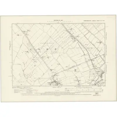 1924 Map of Cambridgeshire XLI.NW, 1927 Print