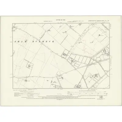 1925 Map of Cambridgeshire XLI.SE, 1927 Print