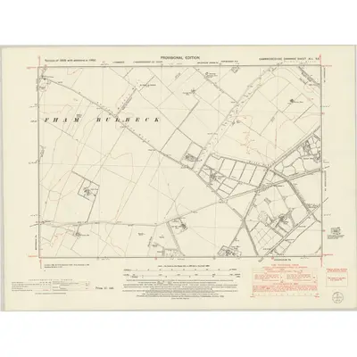 1950 Map of Cambridgeshire XLI.SE, 1952 Print