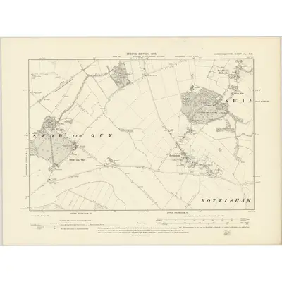 1901 Map of Cambridgeshire XLI.SW, 1903 Print