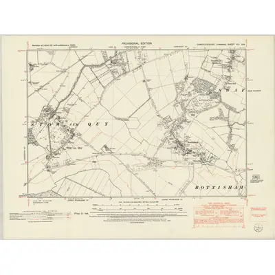 1950 Map of Cambridgeshire XLI.SW, 1952 Print