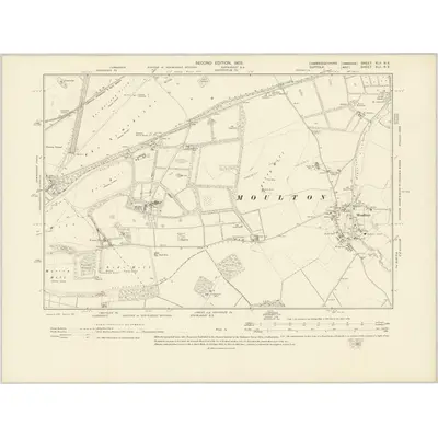 1901 Map of Cambridgeshire XLII.NE, 1903 Print