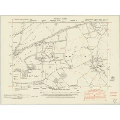 1950 Map of Cambridgeshire XLII.NE, 1952 Print