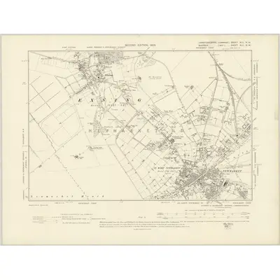 1901 Map of Cambridgeshire XLII.NW, 1903 Print