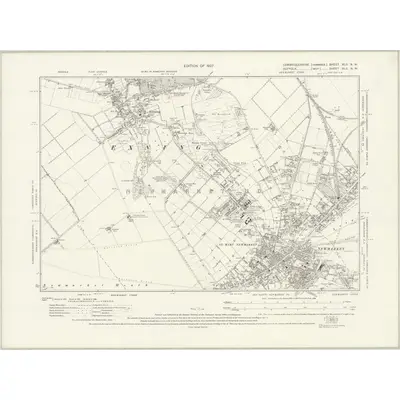 1925 Map of Cambridgeshire XLII.NW, 1927 Print