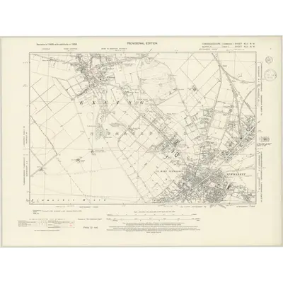 1938 Map of Cambridgeshire XLII.NW, 1945 Print