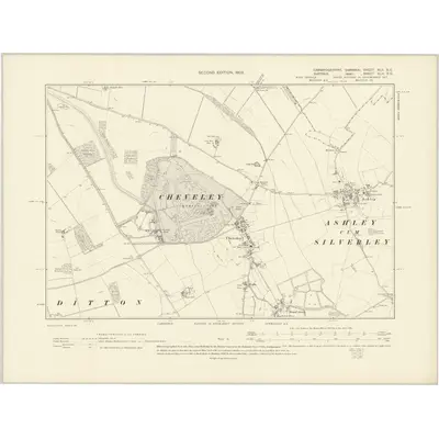 1901 Map of Cambridgeshire XLII.SE, 1903 Print