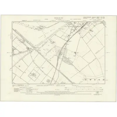 1925 Map of Cambridgeshire XLII.SW, 1927 Print
