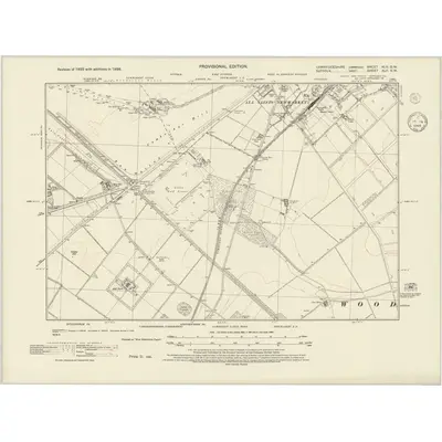 1938 Map of Cambridgeshire XLII.SW, 1945 Print