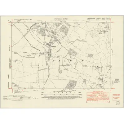 1950 Map of Cambridgeshire XLIII.SW, 1952 Print