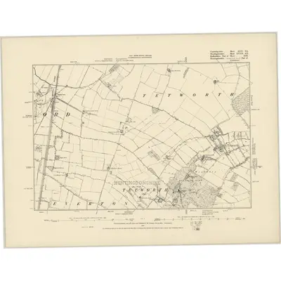 1882 Map of Cambridgeshire XLIV.SE, 1887 Print