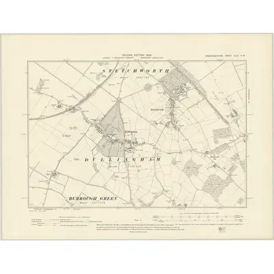 1901 Map of Cambridgeshire XLIX.NW, 1903 Print
