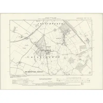 1901 Map of Cambridgeshire XLIX.NW, 1931 Print
