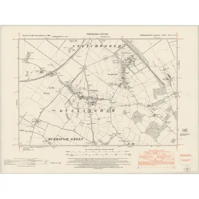 1950 Map of Cambridgeshire XLIX.NW, 1953 Print