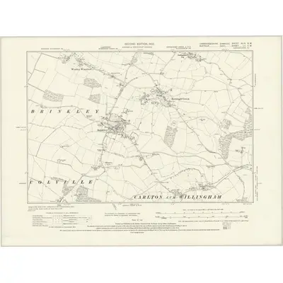 1901 Map of Cambridgeshire XLIX.SW, 1931 Print