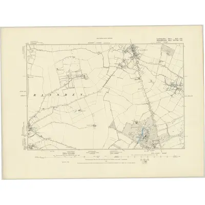 1886 Map of Cambridgeshire XLV.NE, 1887 Print