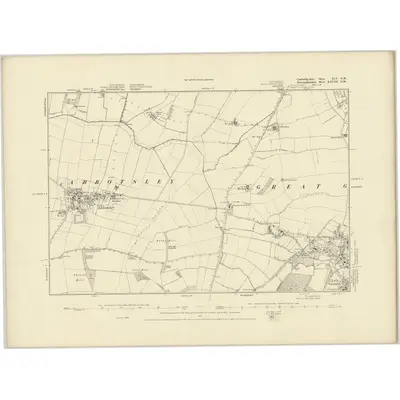1886 Map of Cambridgeshire XLV.NW, 1887 Print
