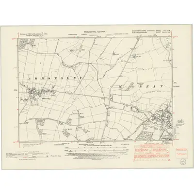 1950 Map of Cambridgeshire XLV.NW, 1952 Print