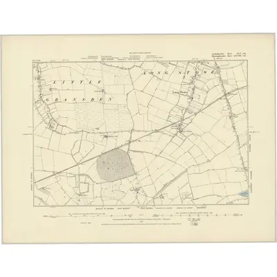 1886 Map of Cambridgeshire XLV.SE, 1887 Print