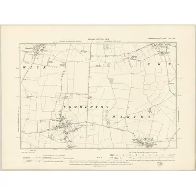 1901 Map of Cambridgeshire XLVI.NE, 1903 Print