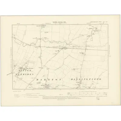1901 Map of Cambridgeshire XLVI.SE, 1903 Print