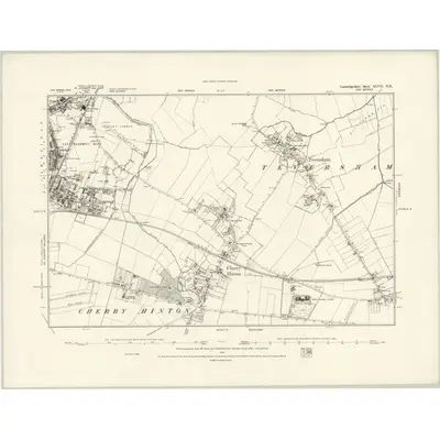 1886 Map of Cambridgeshire XLVII.NE, 1888 Print