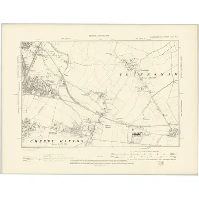 1901 Map of Cambridgeshire XLVII.NE, 1904 Print