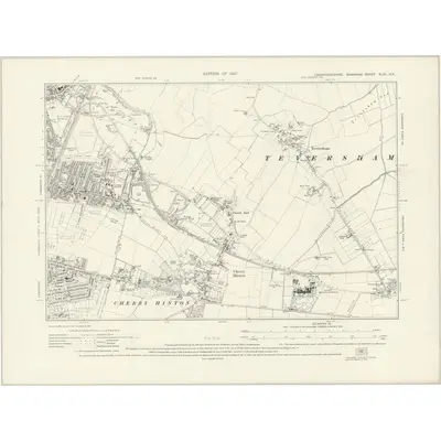 1925 Map of Cambridgeshire XLVII.NE, 1927 Print