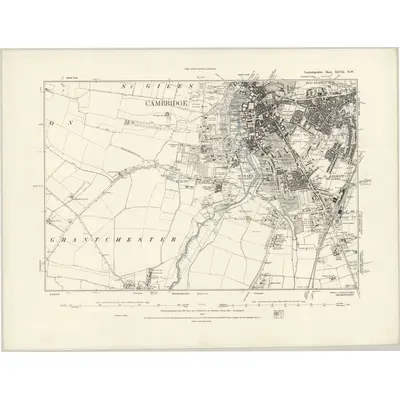 1886 Map of Cambridgeshire XLVII.NW, 1888 Print