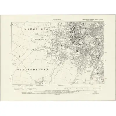 1925 Map of Cambridgeshire XLVII.NW, 1927 Print