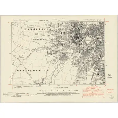 1950 Map of Cambridgeshire XLVII.NW, 1952 Print