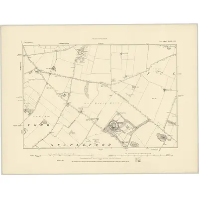 1885 Map of Cambridgeshire XLVII.SE, 1886 Print