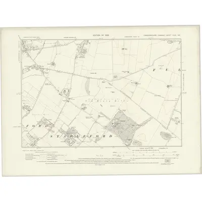 1924 Map of Cambridgeshire XLVII.SE, 1928 Print
