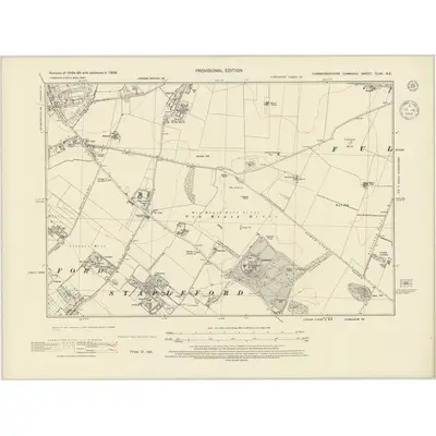 1938 Map of Cambridgeshire XLVII.SE, 1945 Print
